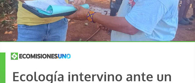Ecología intervino ante un hecho de maltrato de fauna silvestre en una comunidad guaraní